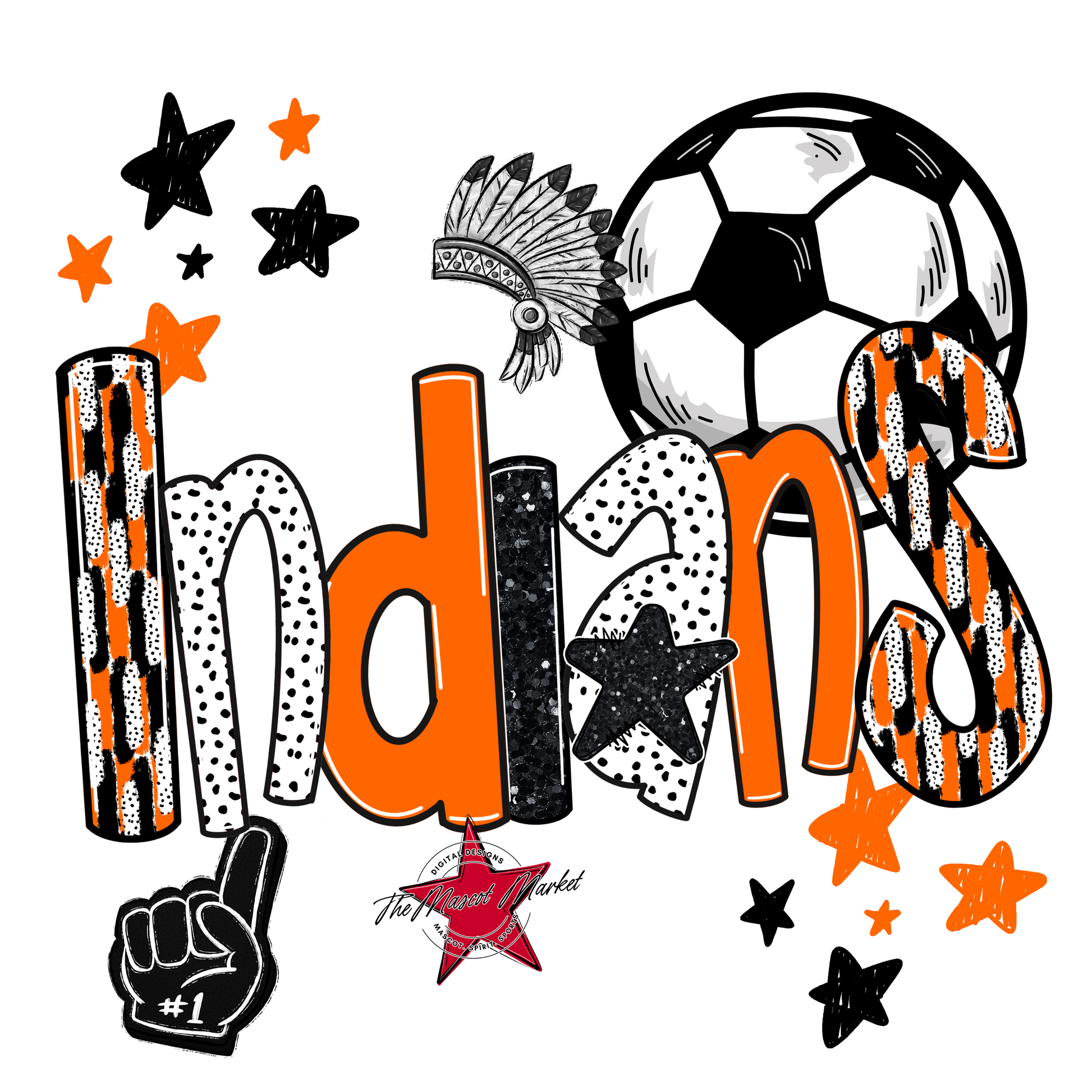 Indians Soccer Scrape-Orange