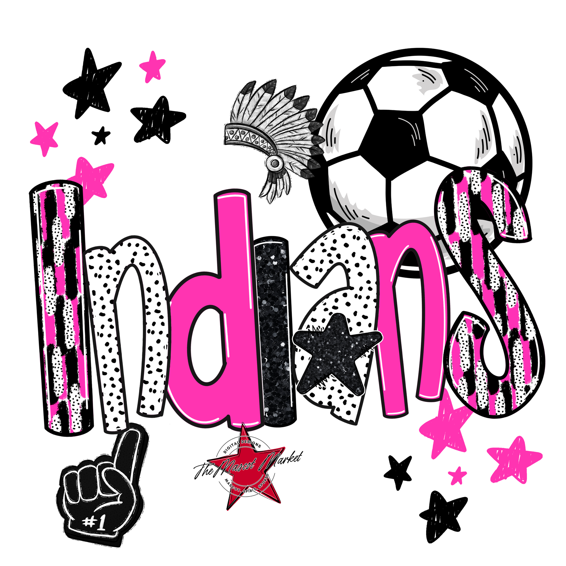 Indians Soccer Scrape-Pink