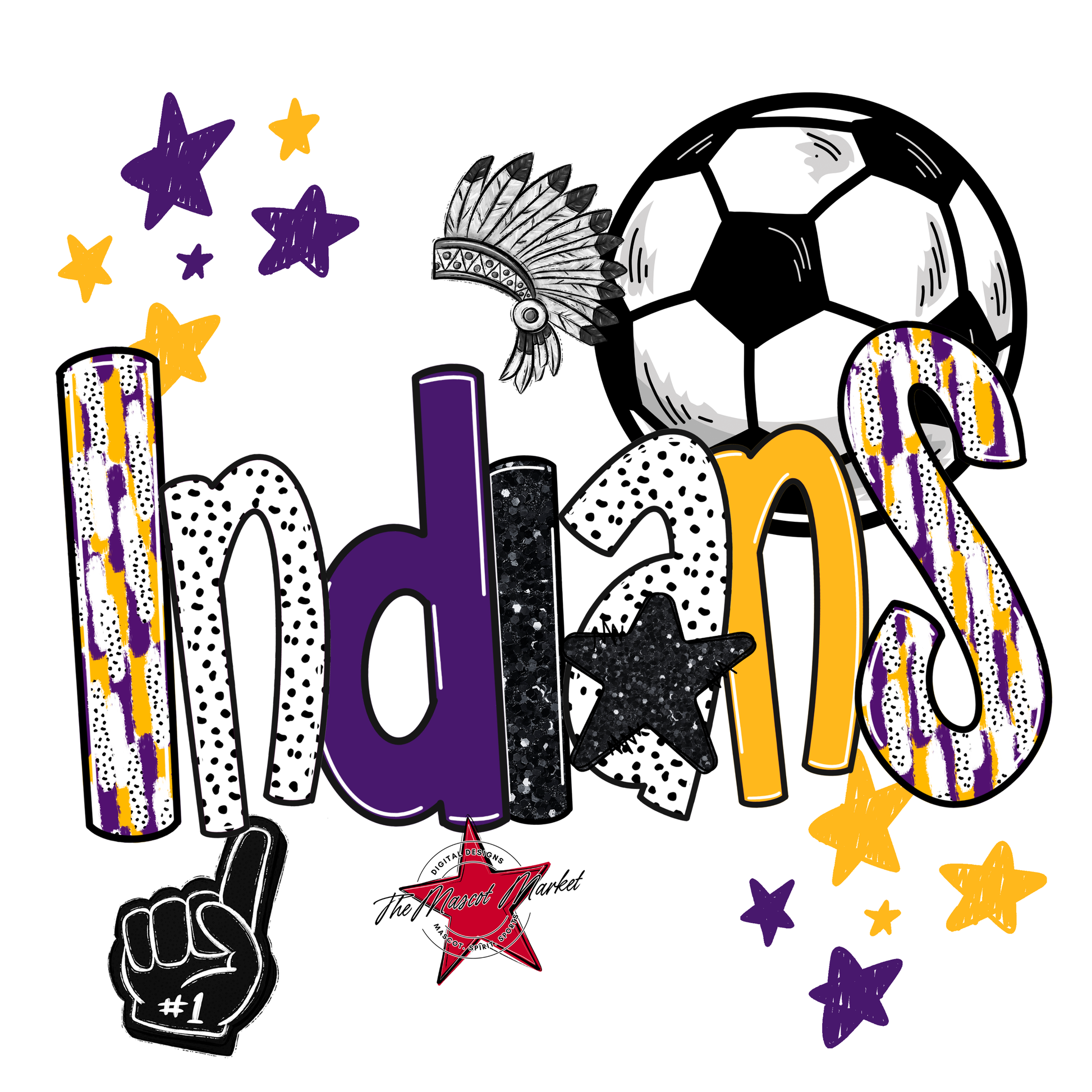 Indians Soccer Scrape-Purple-Yellow