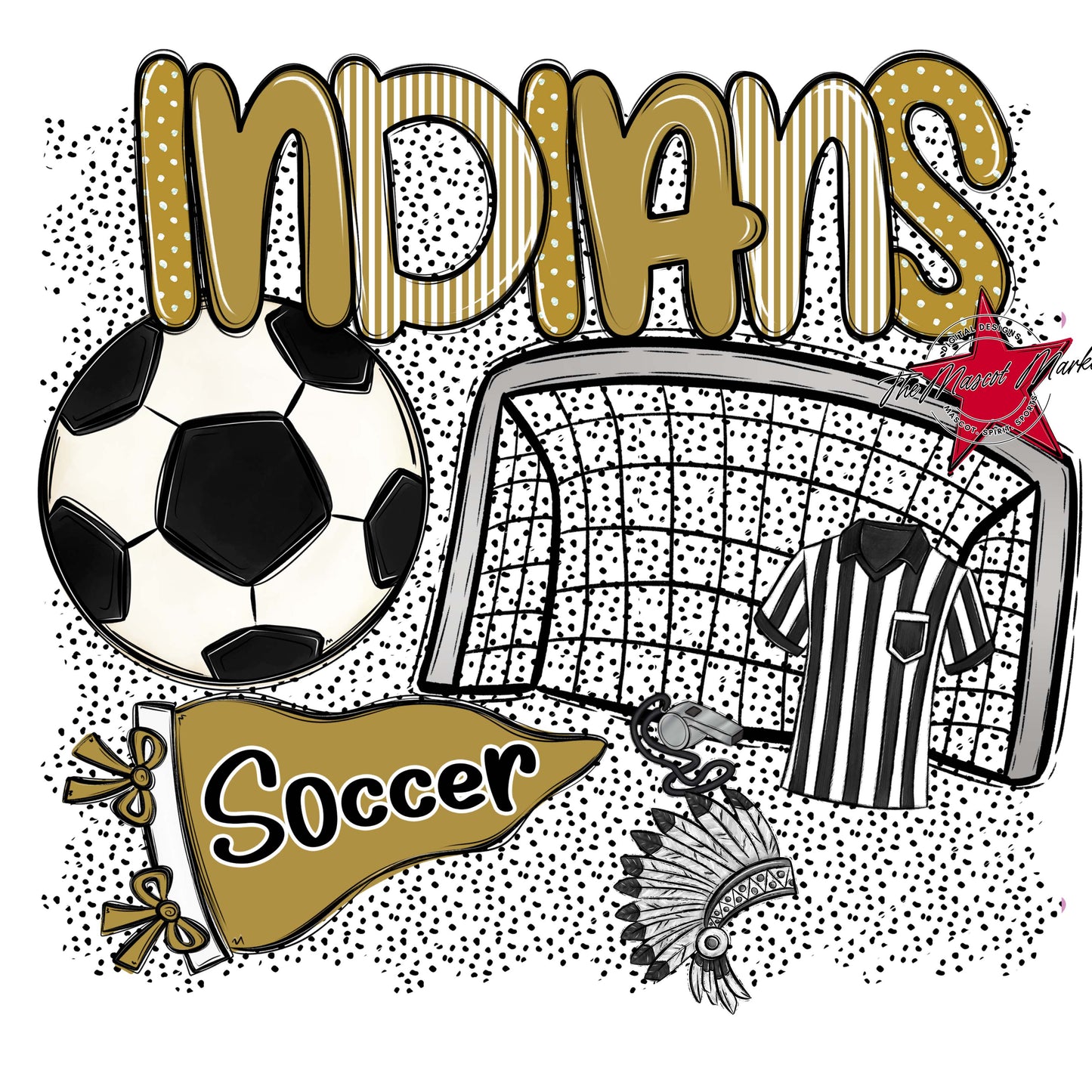 Indians Soccer Spirit-Gold