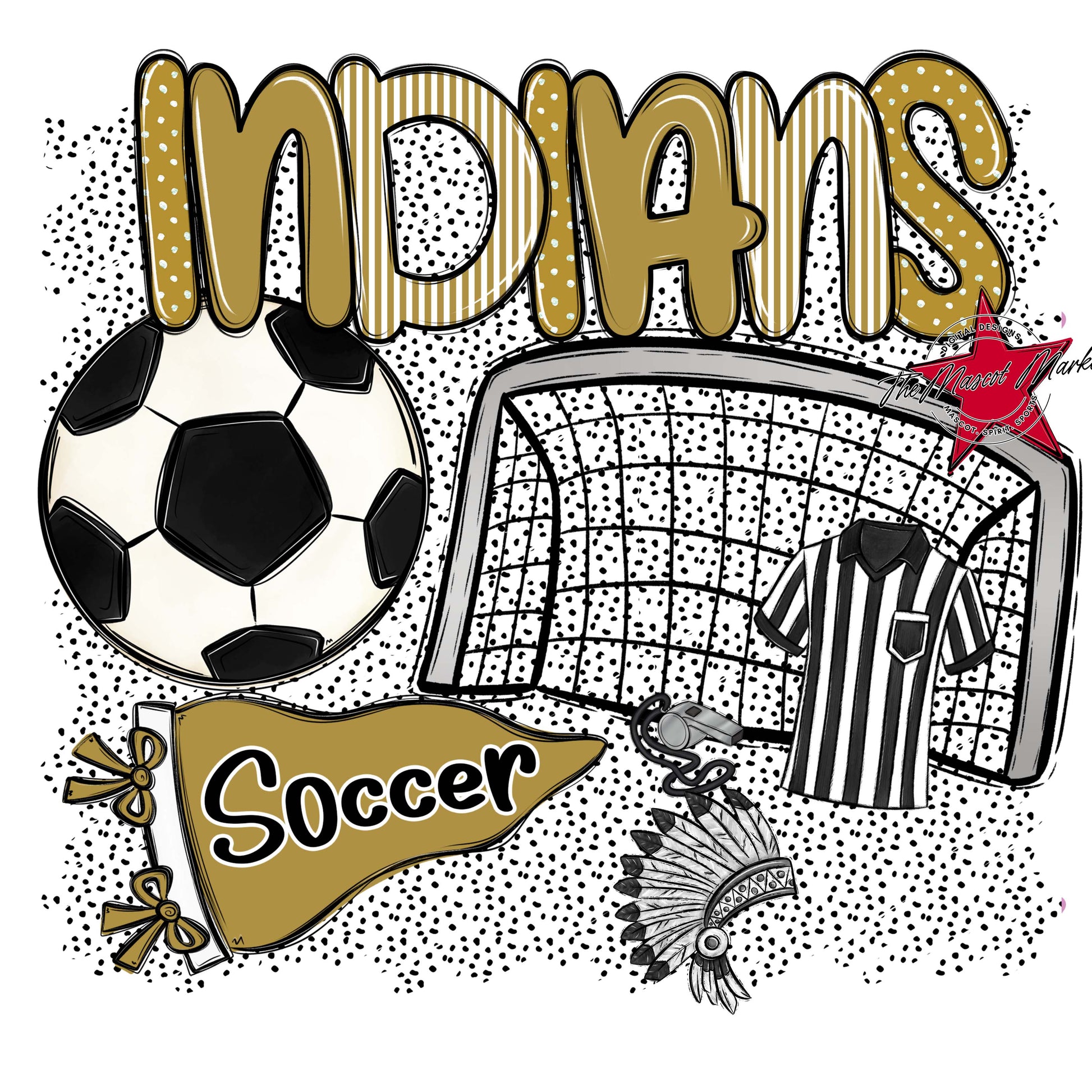 Indians Soccer Spirit-Gold