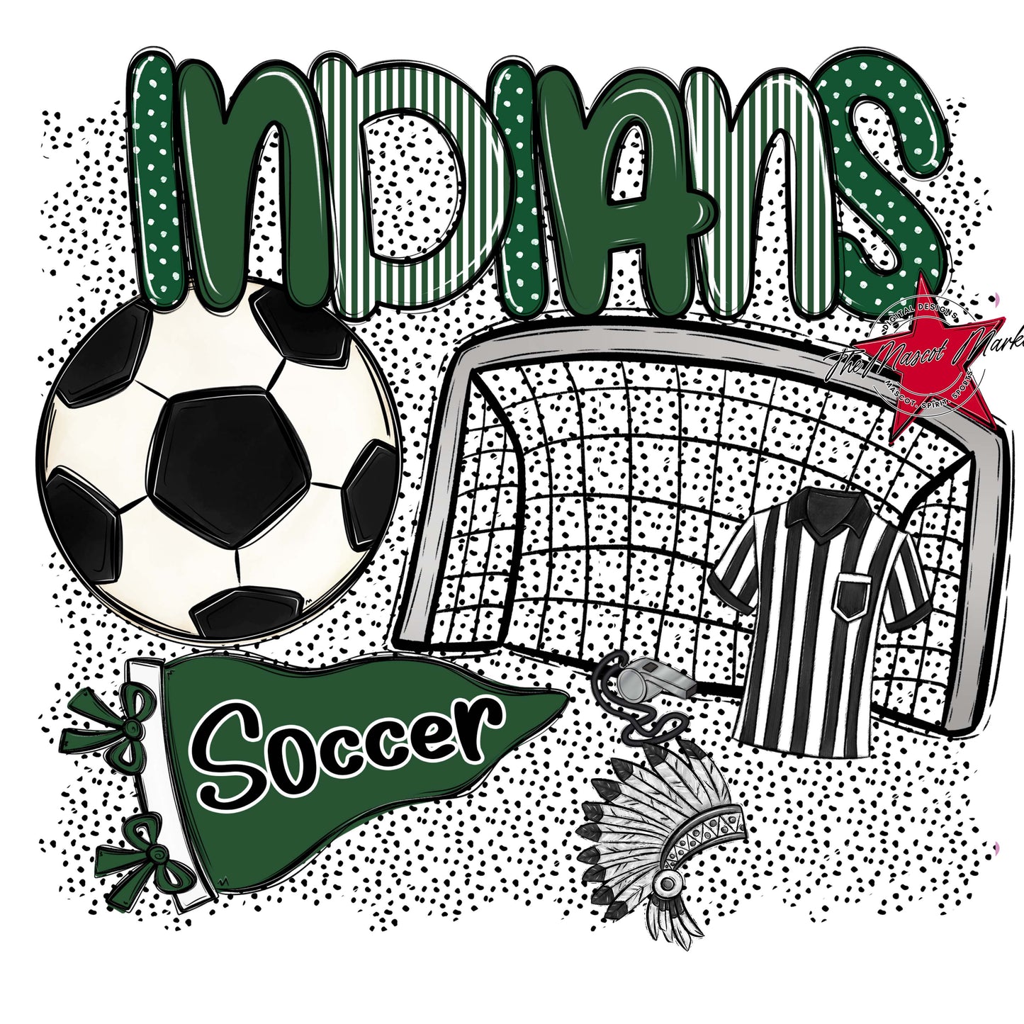 Indians Soccer Spirit-Green