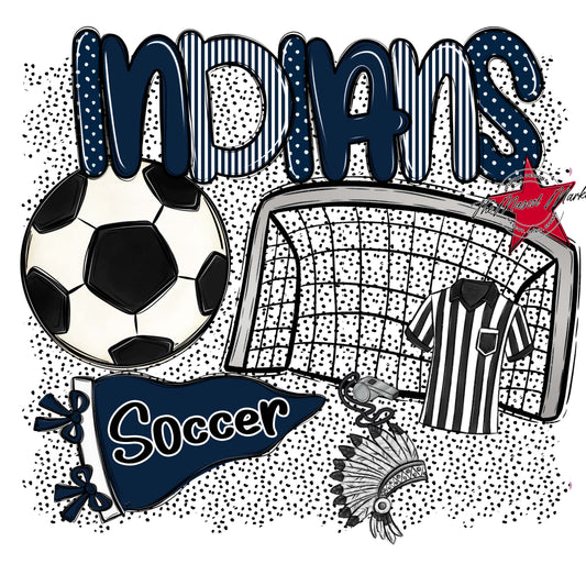 Indians Soccer Spirit-Navy