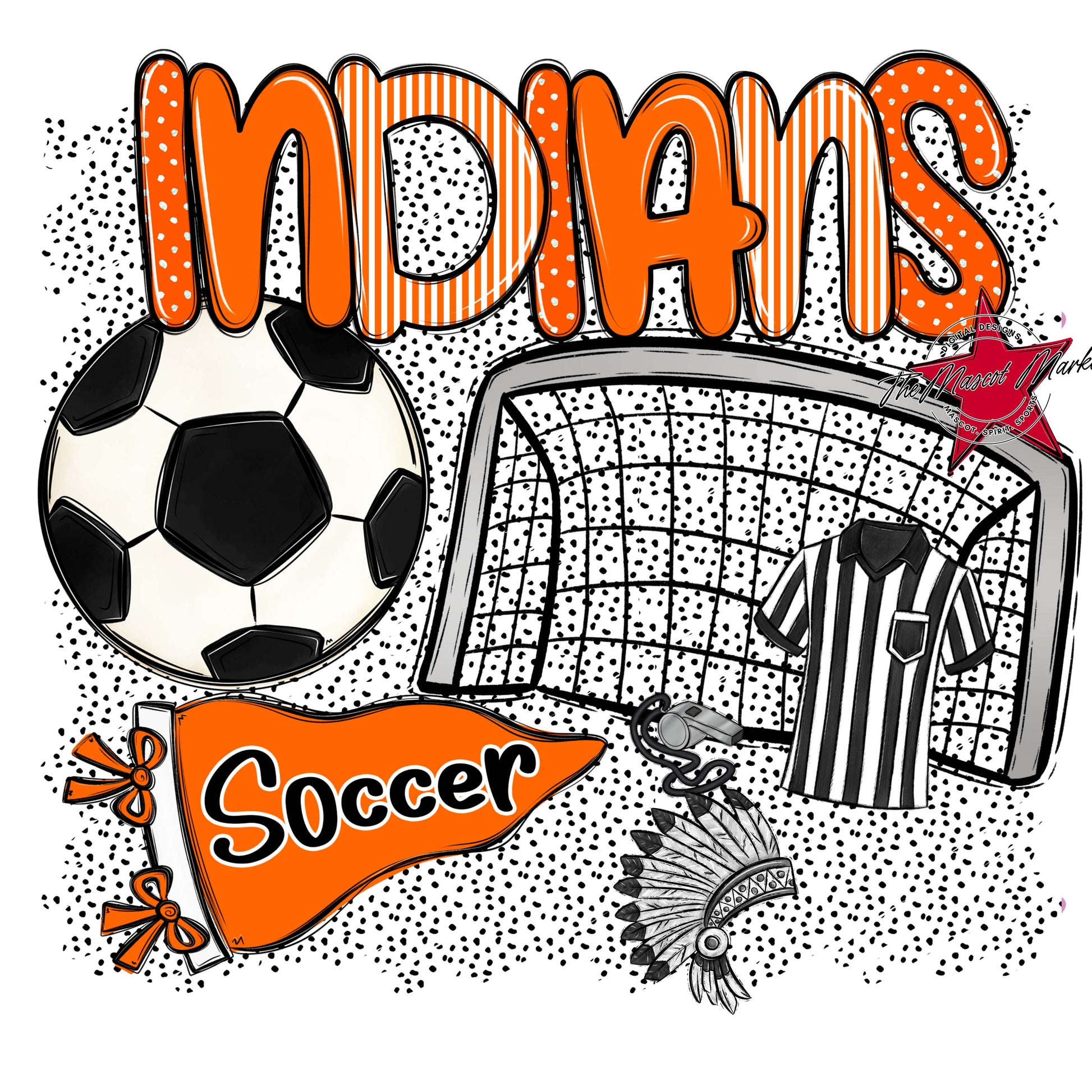 Indians Soccer Spirit-Orange