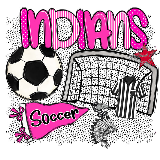 Indians Soccer Spirit-Pink