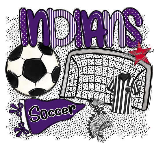 Indians Soccer Spirit-Purple