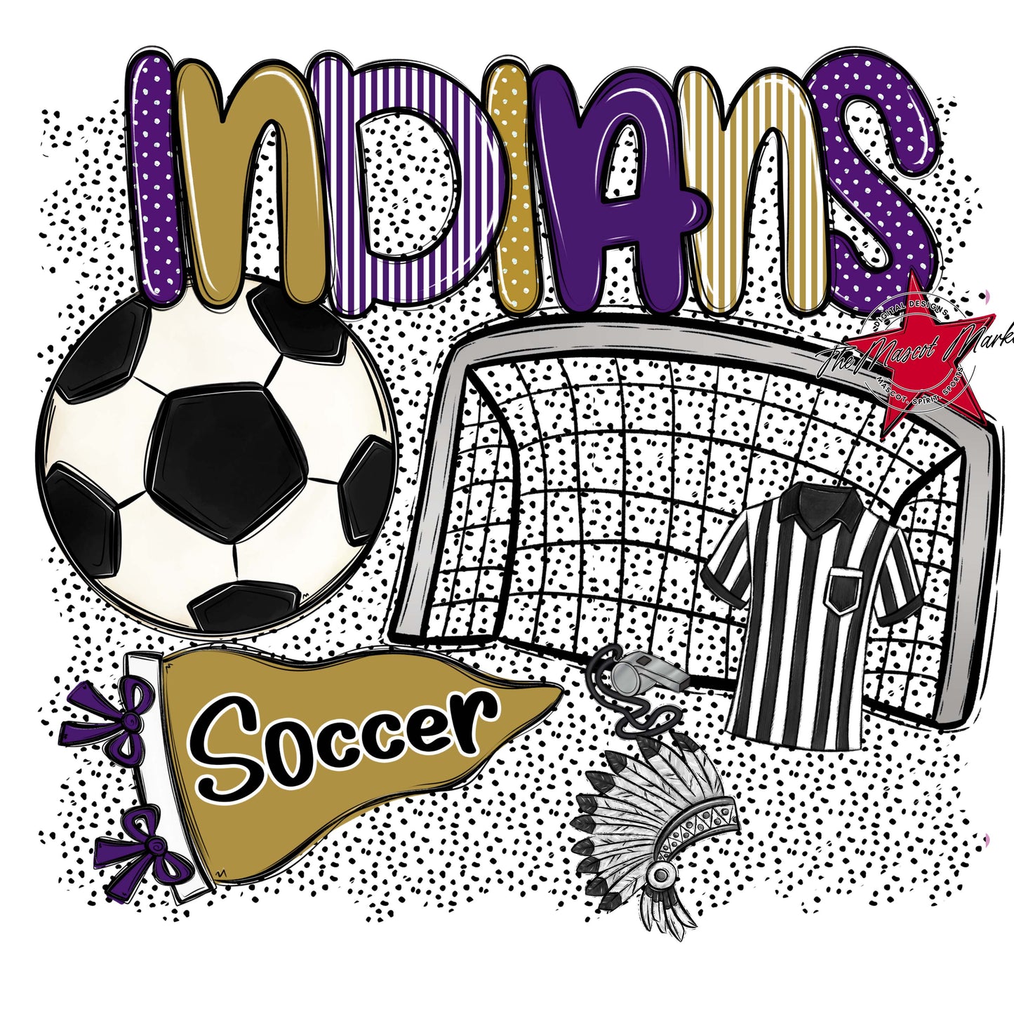 Indians Soccer Spirit-Purple & Gold