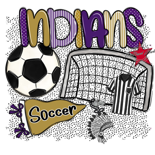 Indians Soccer Spirit-Purple & Gold