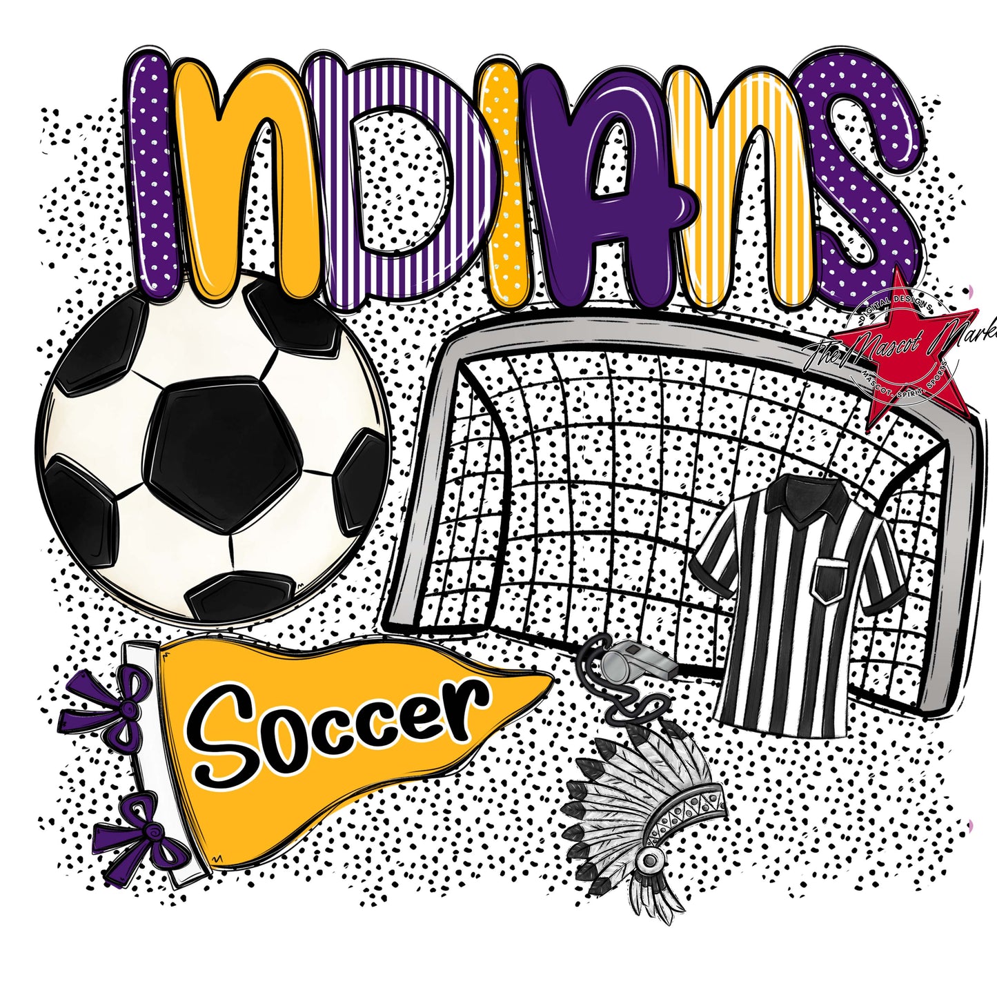 Indians Soccer Spirit-Purple & Yellow