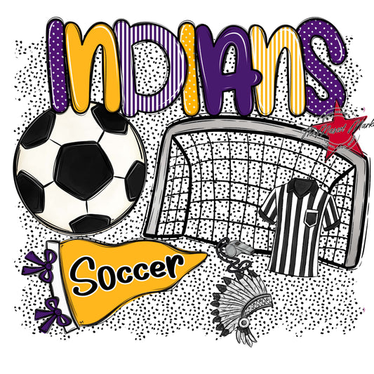 Indians Soccer Spirit-Purple & Yellow