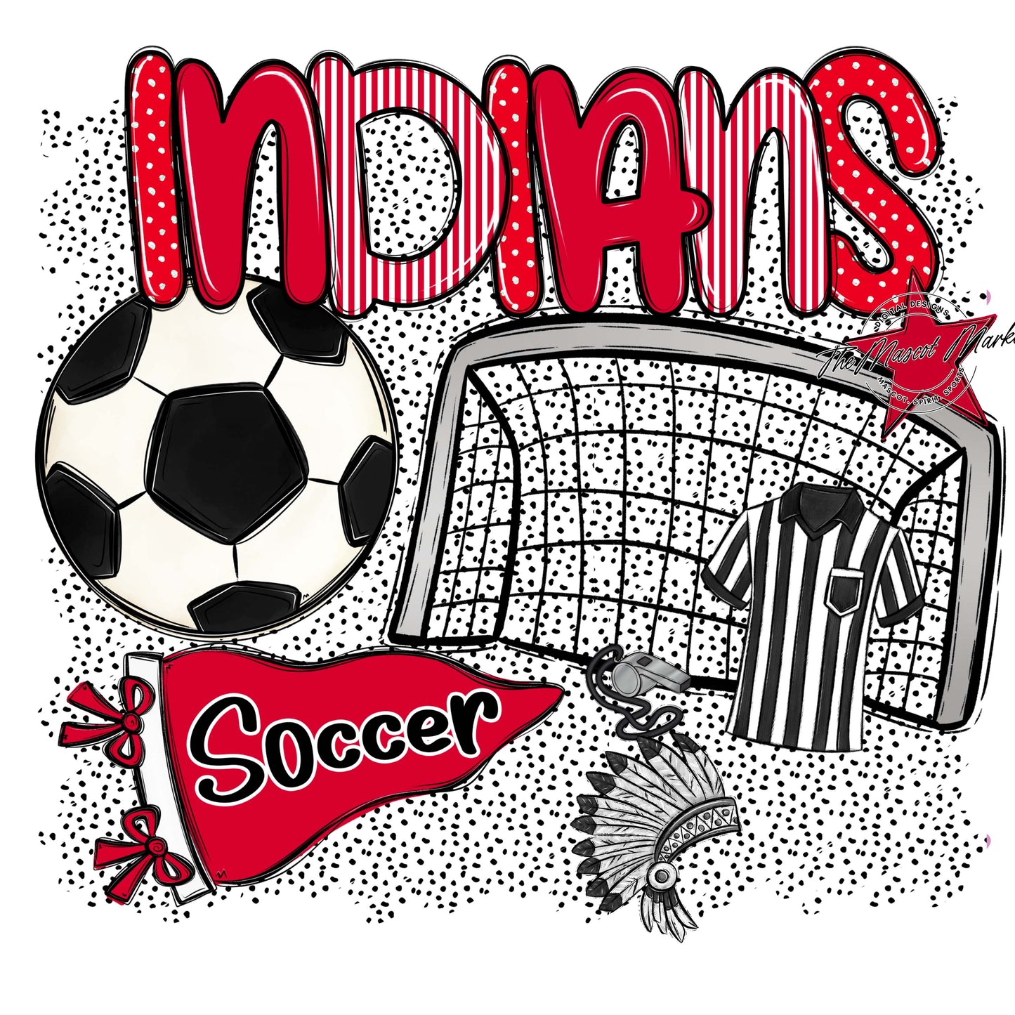 Indians Soccer Spirit-Red