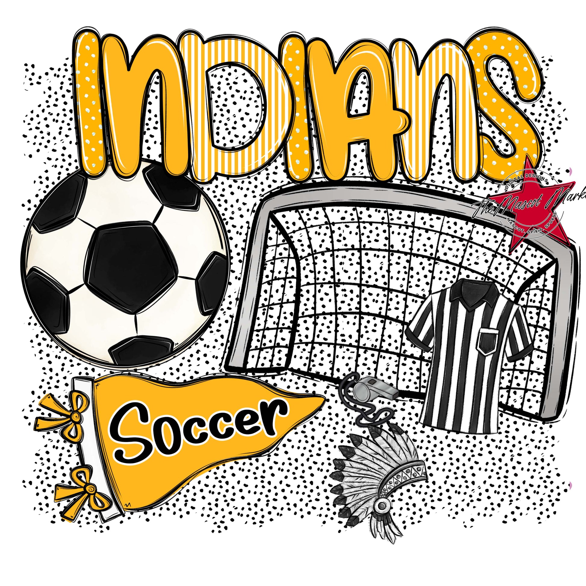 Indians Soccer Spirit-Yellow