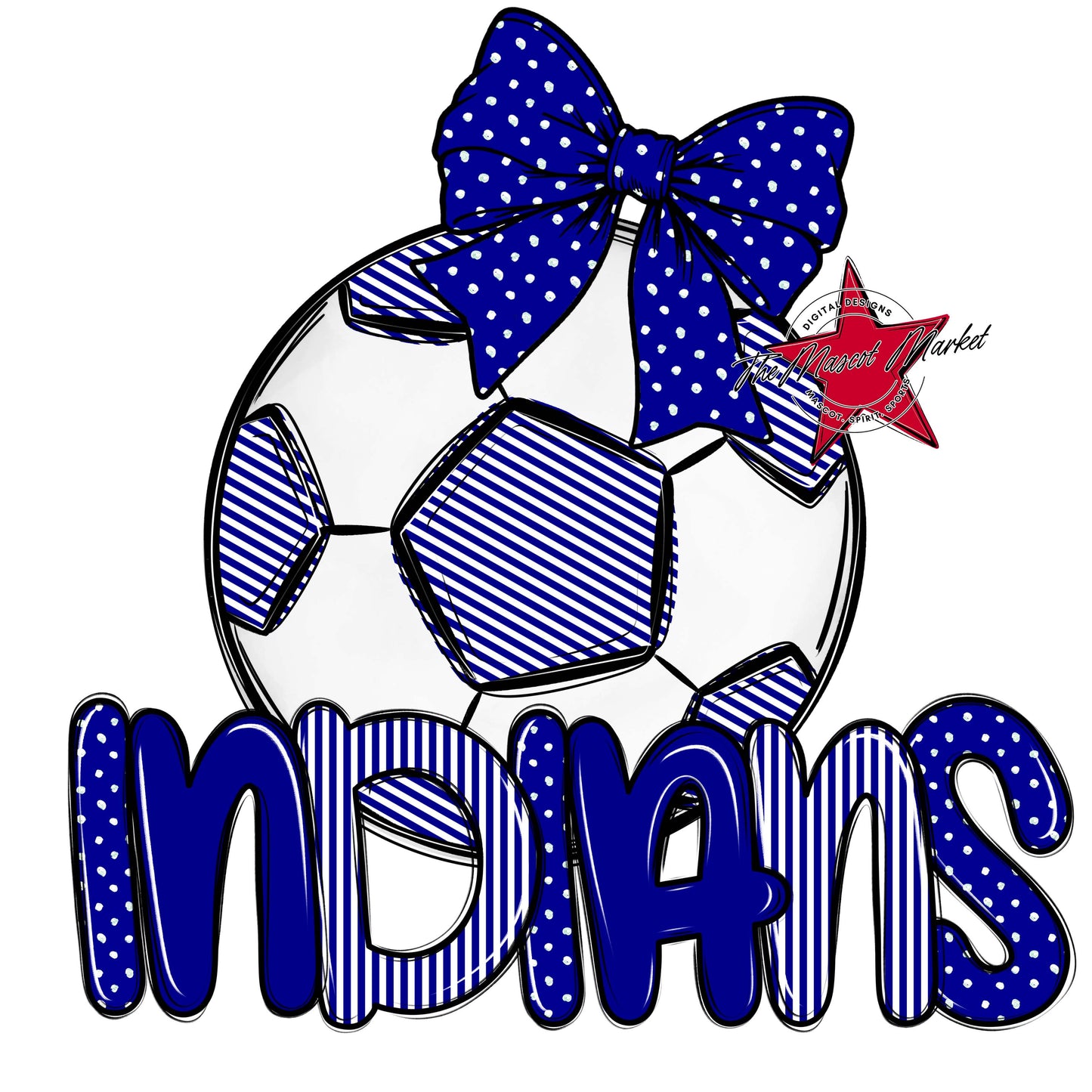 Indians Soccer Spirit Design-Blue