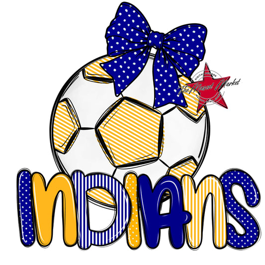 Indians Soccer Spirit Design-Blue & Yellow