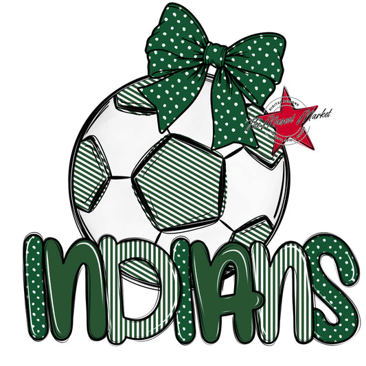 Indians Soccer Spirit Design-Green