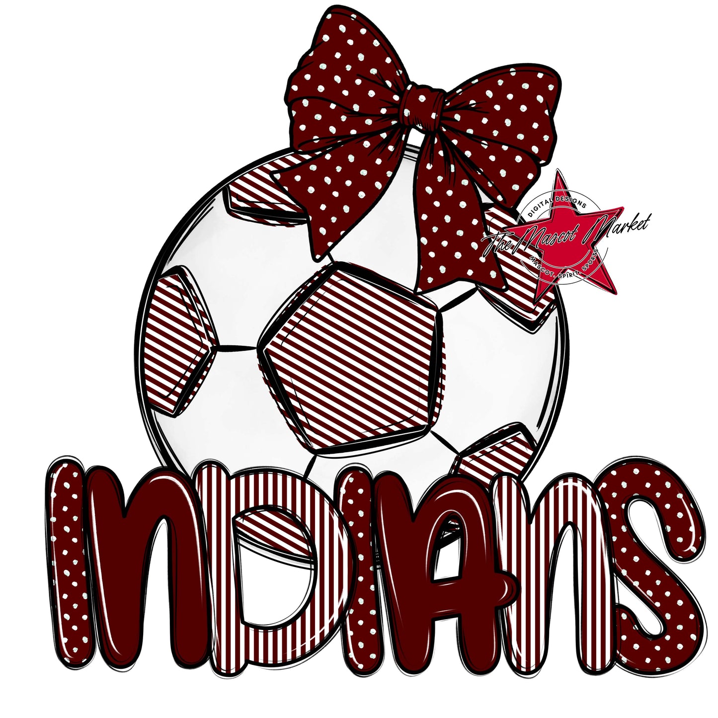 Indians Soccer Spirit Design-Maroon