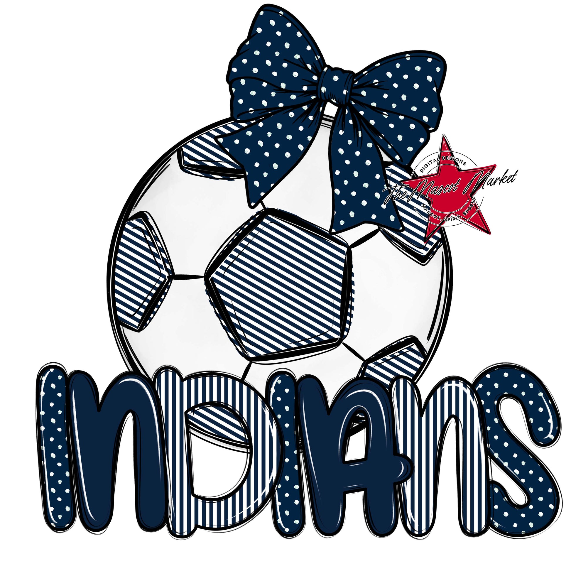 Indians Soccer Spirit Design-Navy
