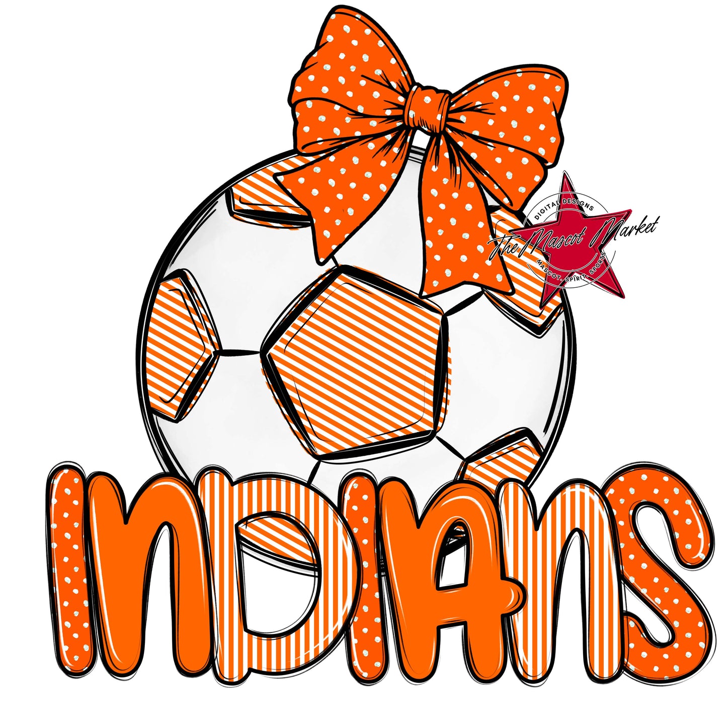 Indians Soccer Spirit Design-Orange