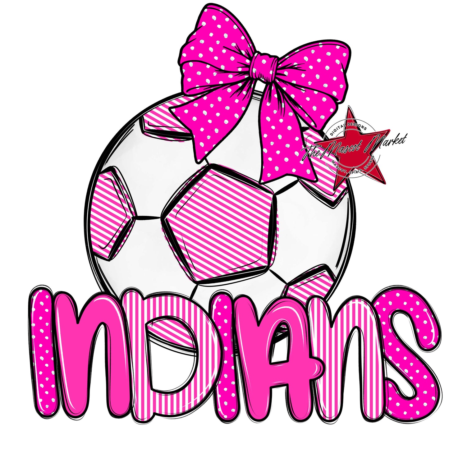 Indians Soccer Spirit Design-Pink