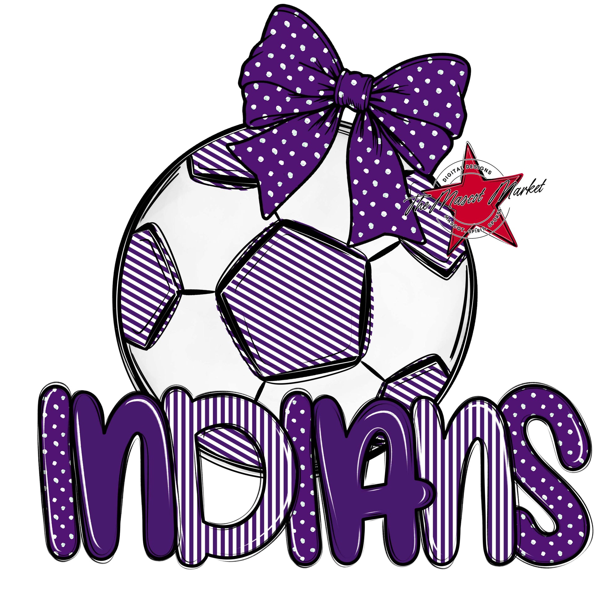 Indians Soccer Spirit Design-Purple