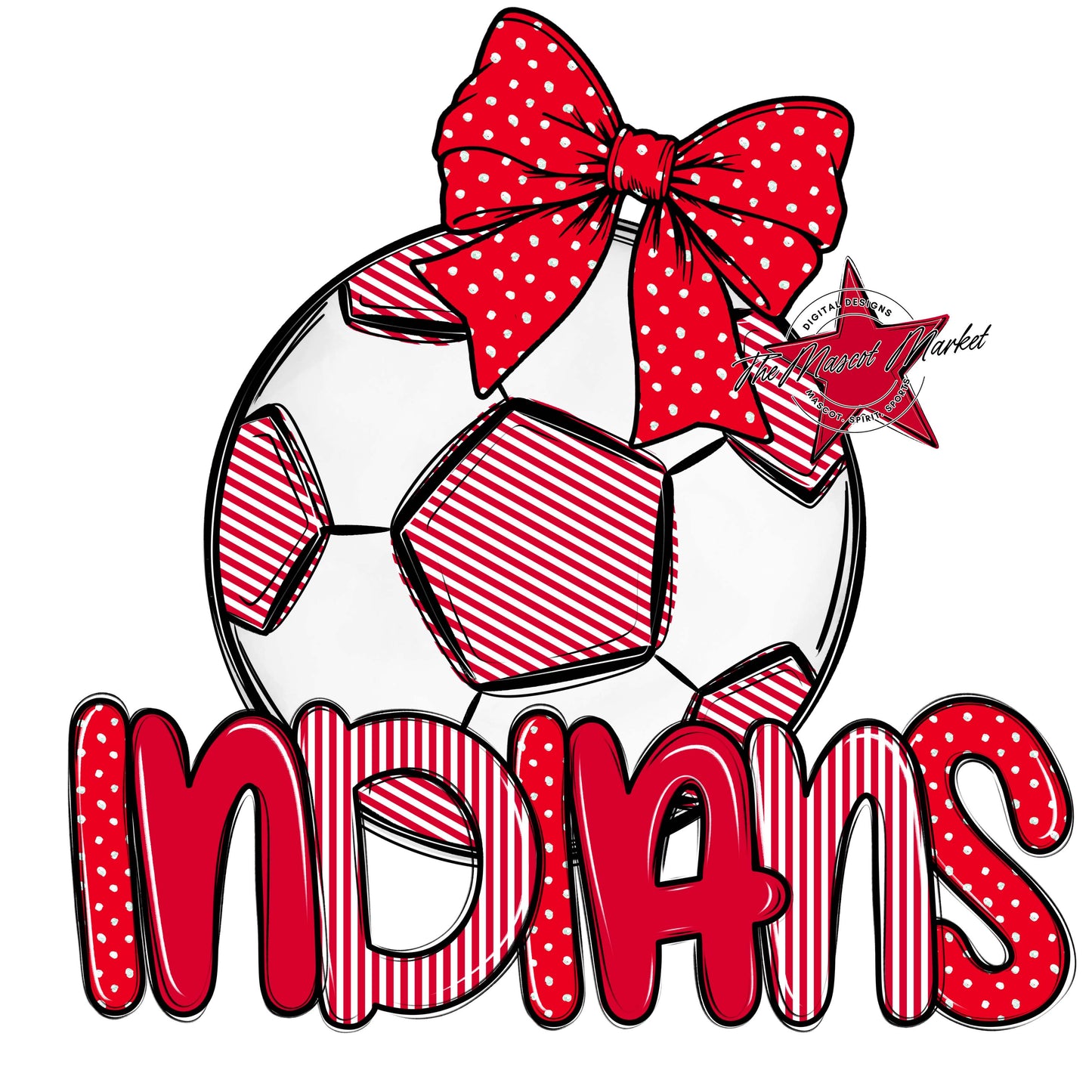 Indians Soccer Spirit Design-Red