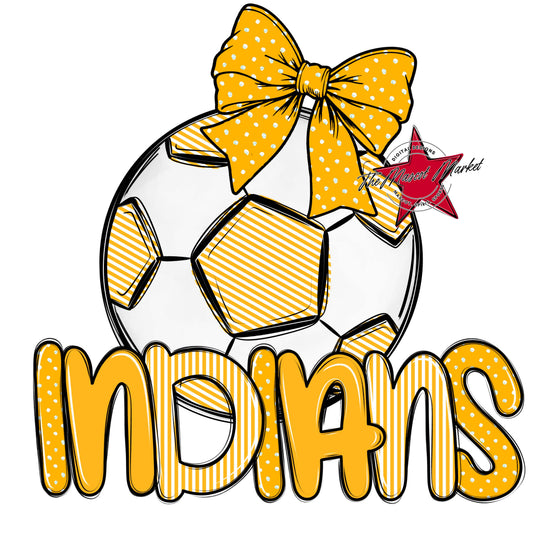 Indians Soccer Spirit Design-Yellow