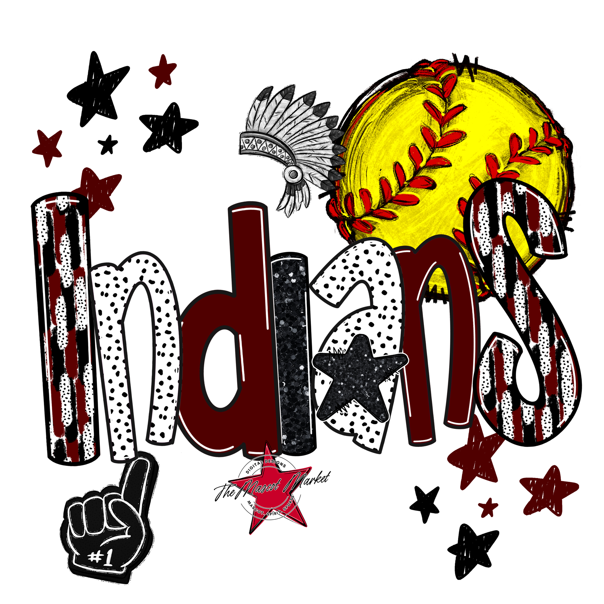 Indians Softball Scrape-Maroon
