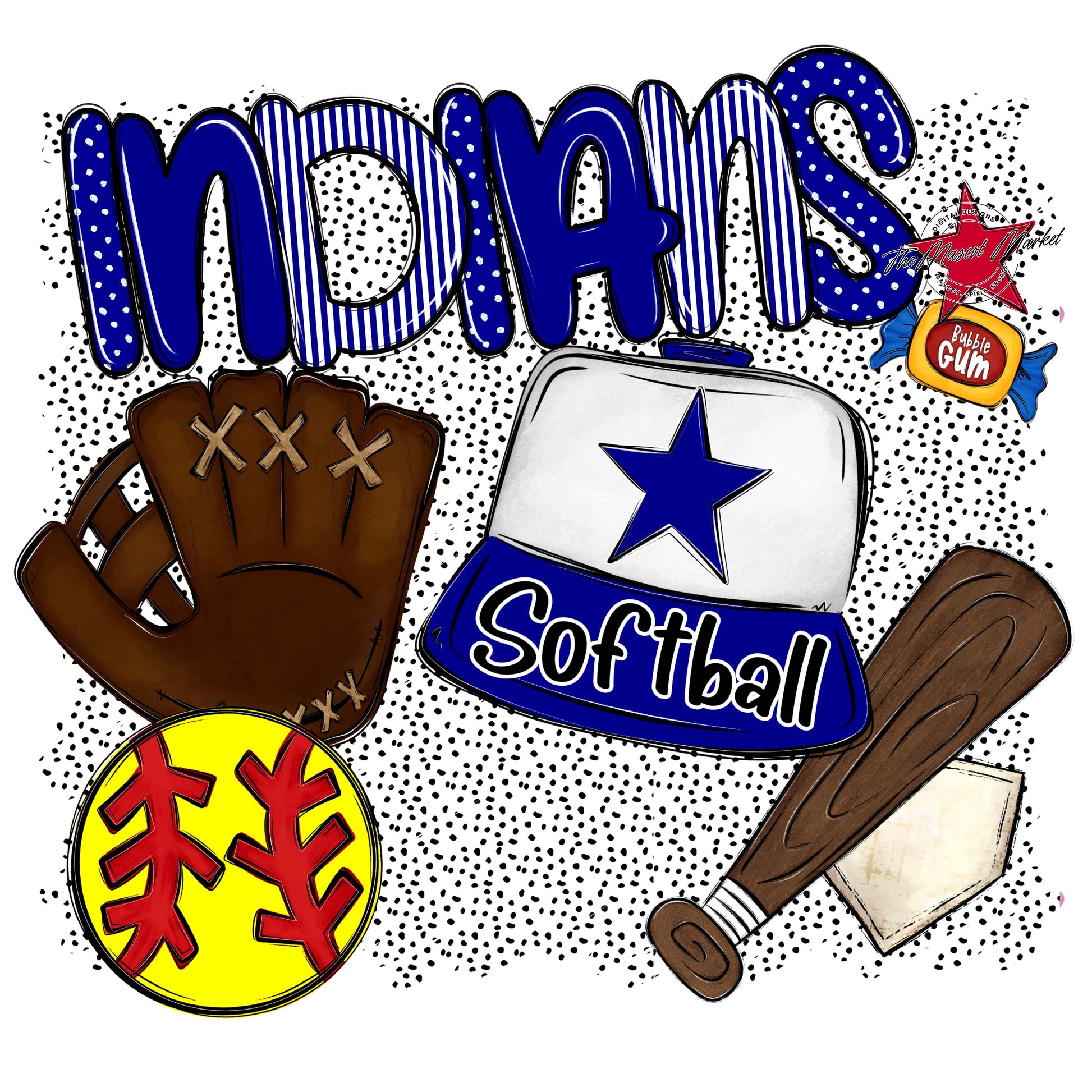 Indians Softball Spirit-Blue