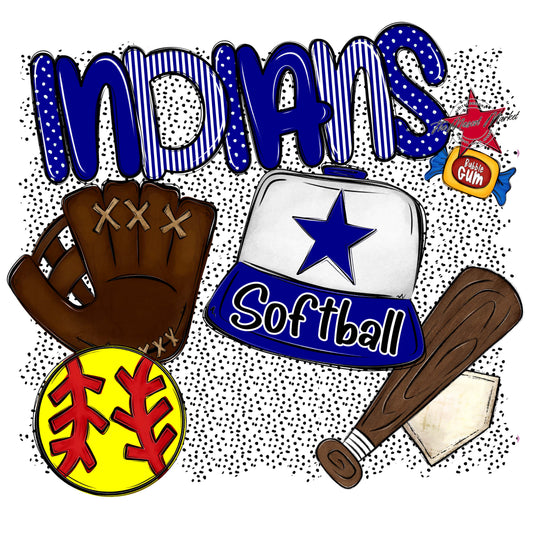 Indians Softball Spirit-Blue