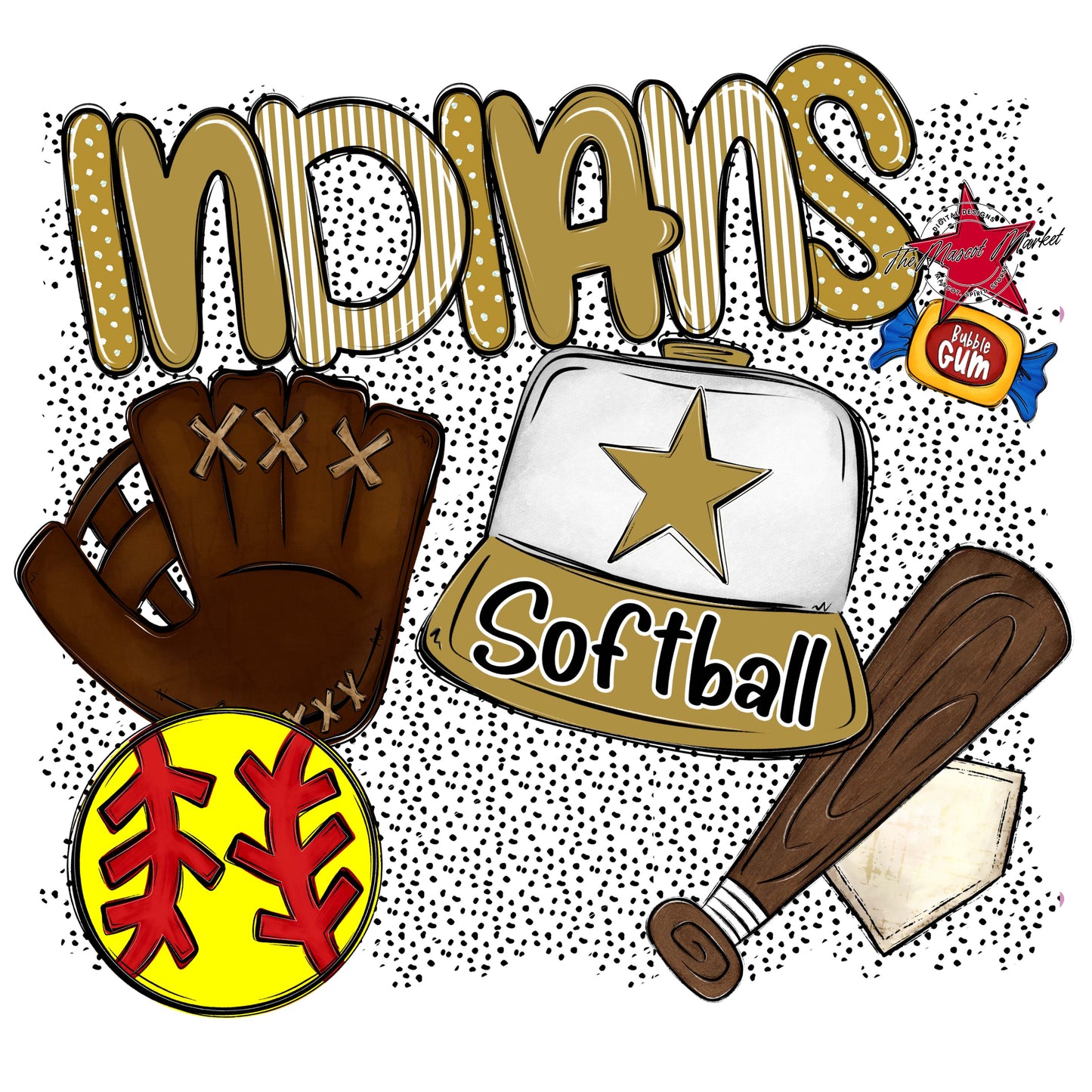 Indians Softball Spirit-Gold