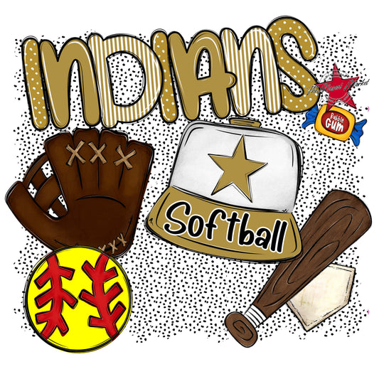 Indians Softball Spirit-Gold