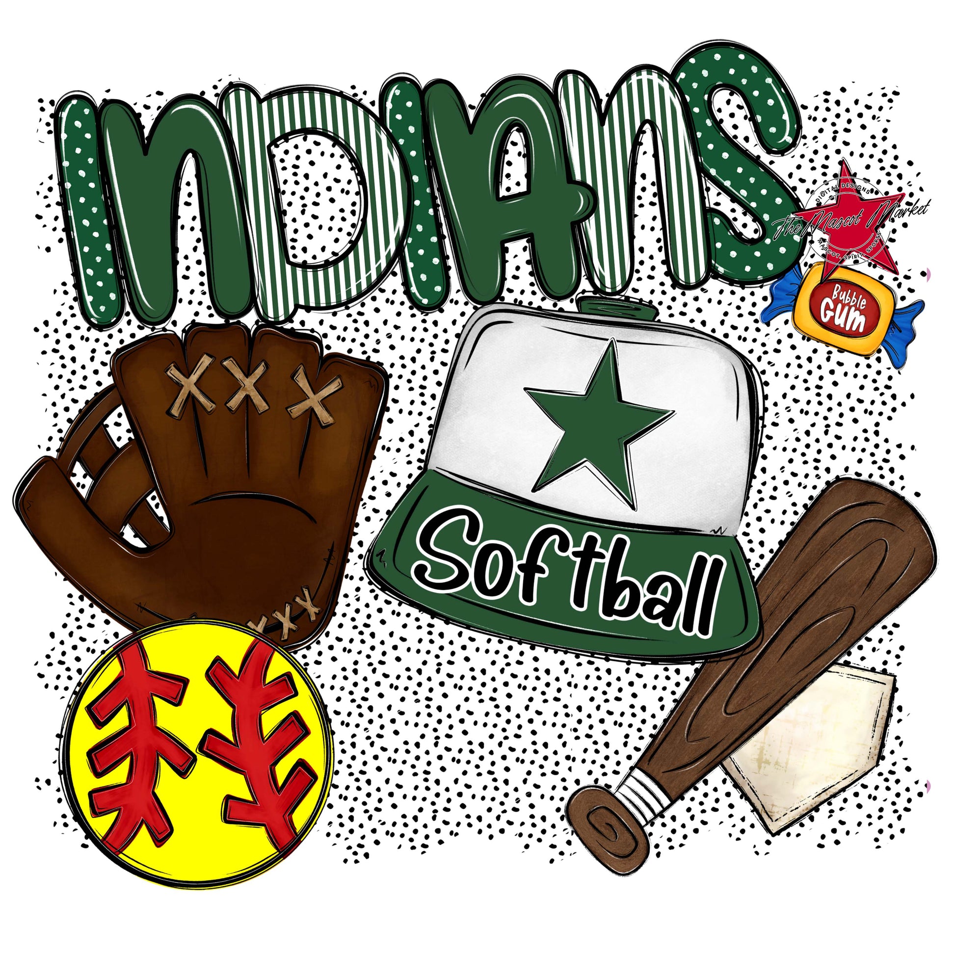 Indians Softball Spirit-Green