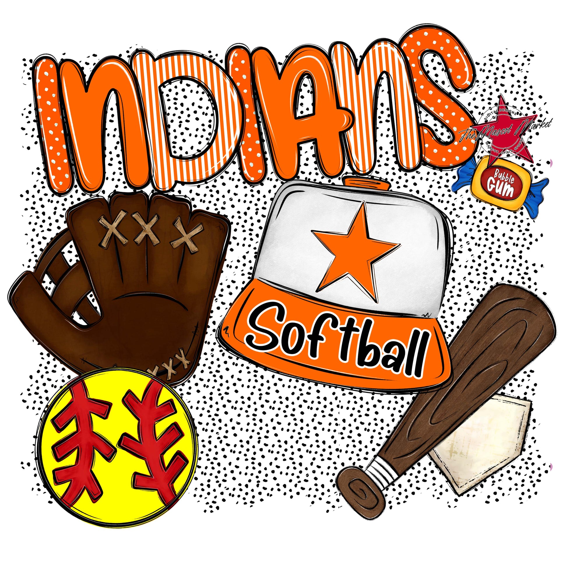 Indians Softball Spirit-Orange