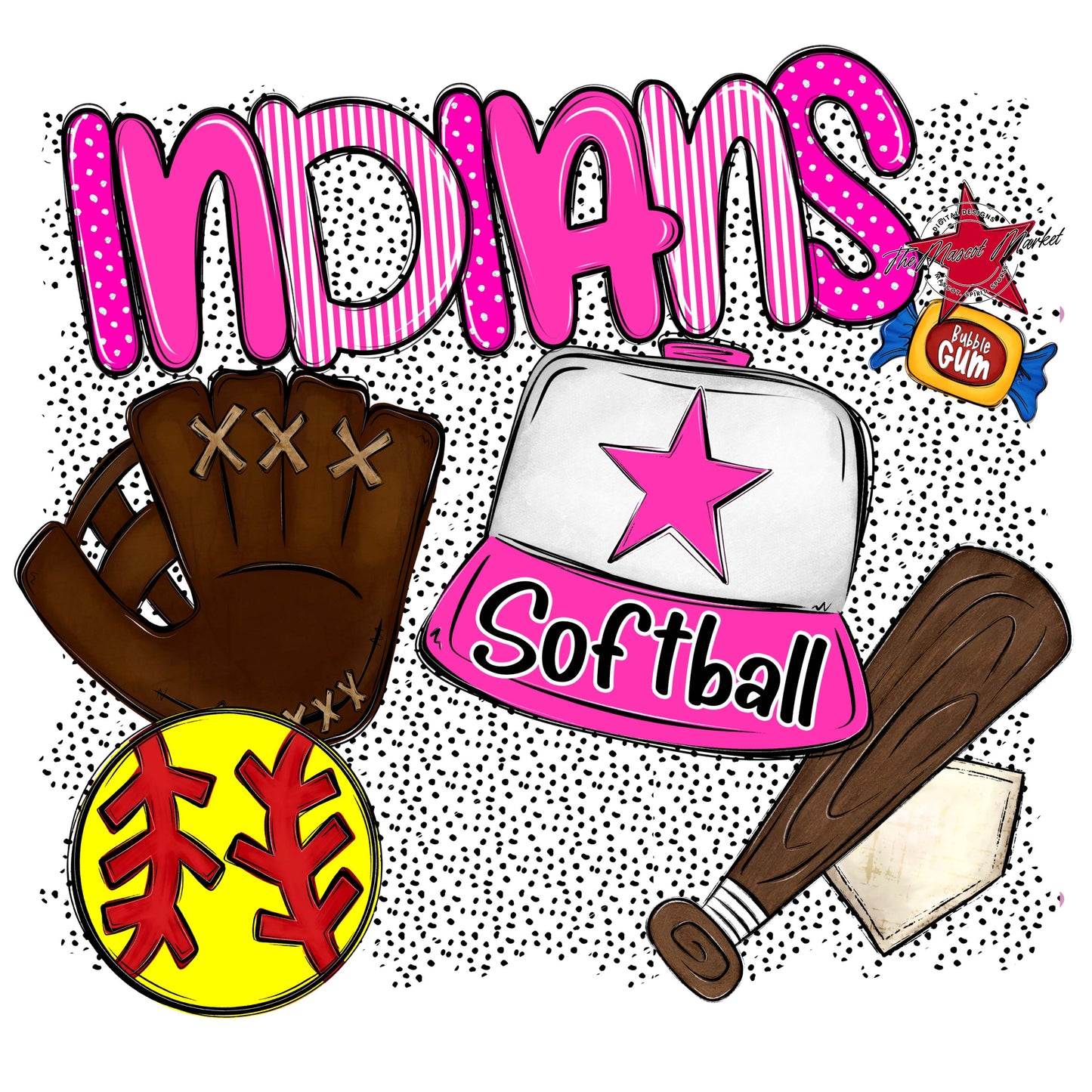 Indians Softball Spirit-Pink