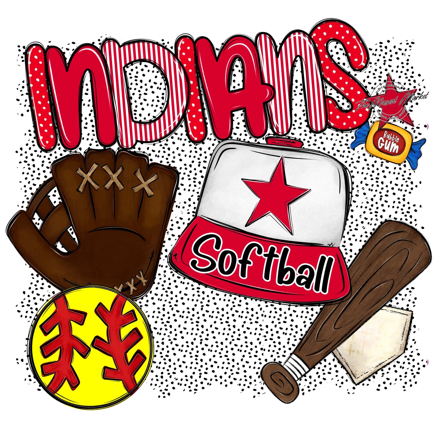 Indians Softball Spirit-Red