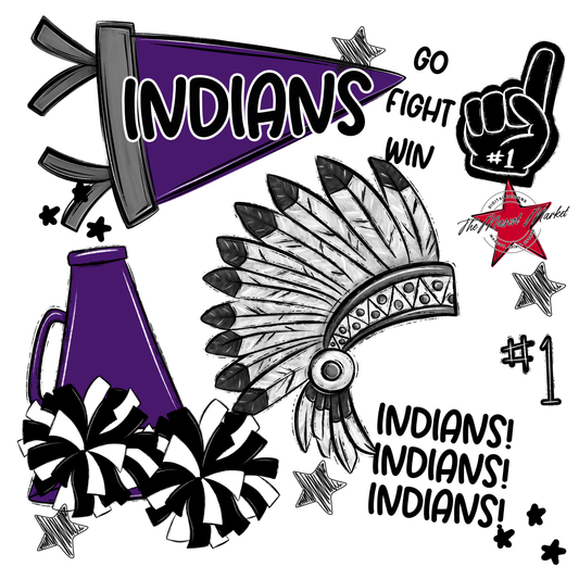 Indians Spirit Design-Purple