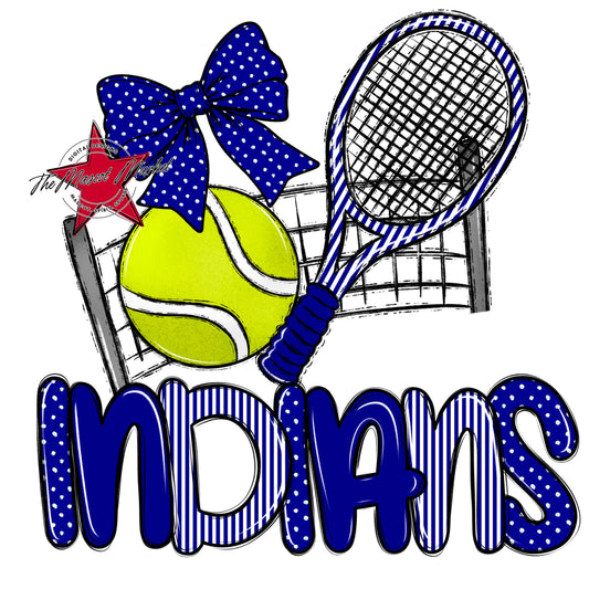 Indians Tennis Spirit Design-Blue