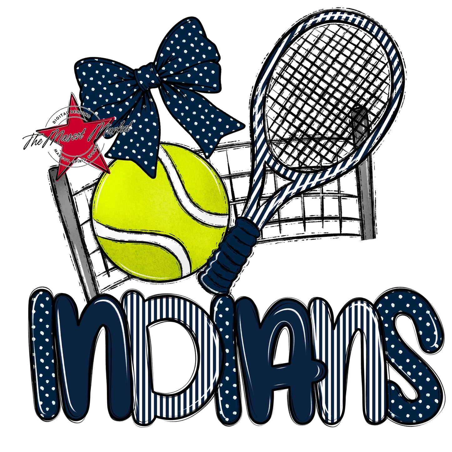 Indians Tennis Spirit Design-Navy