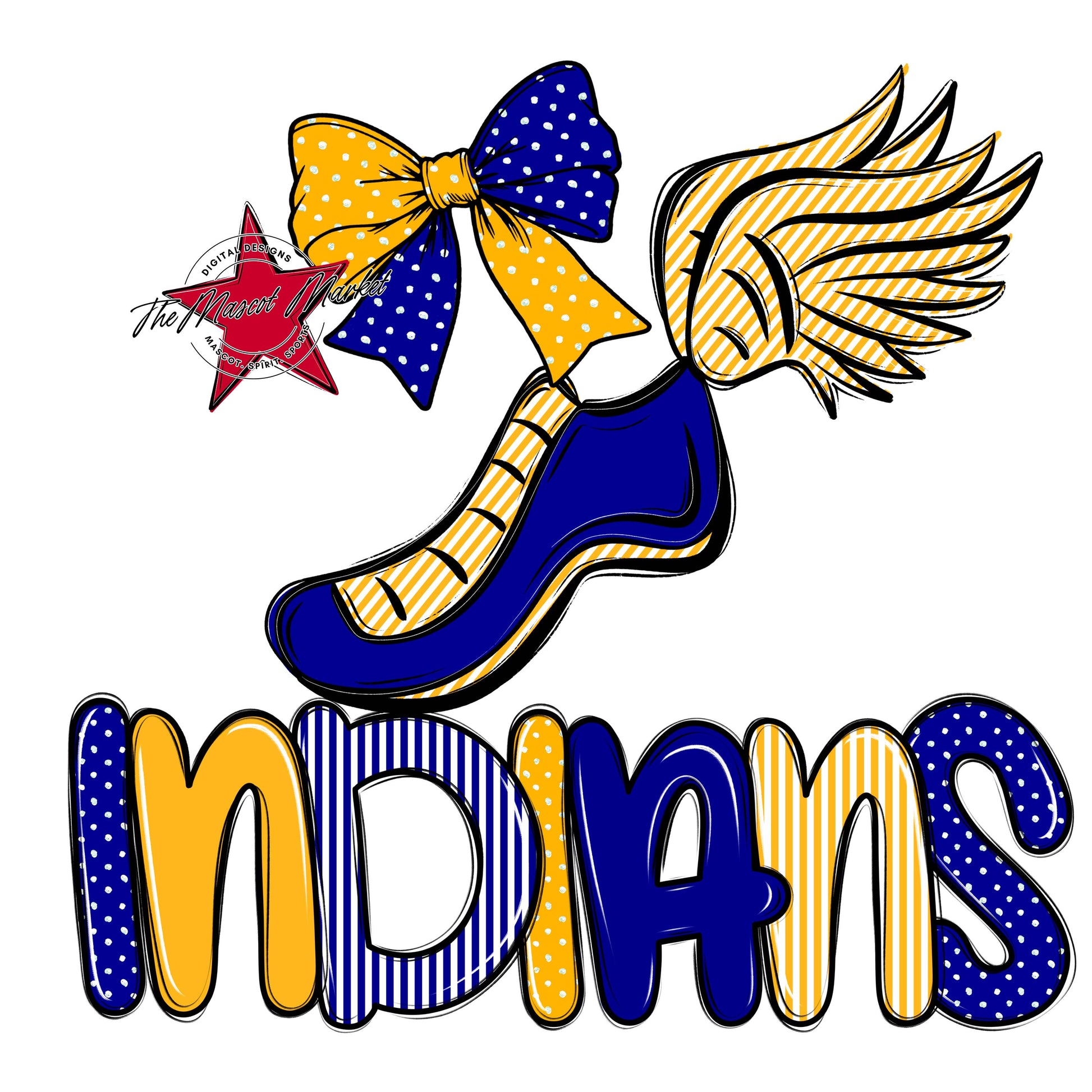 Indians Track Spirit Design-Blue & Yellow