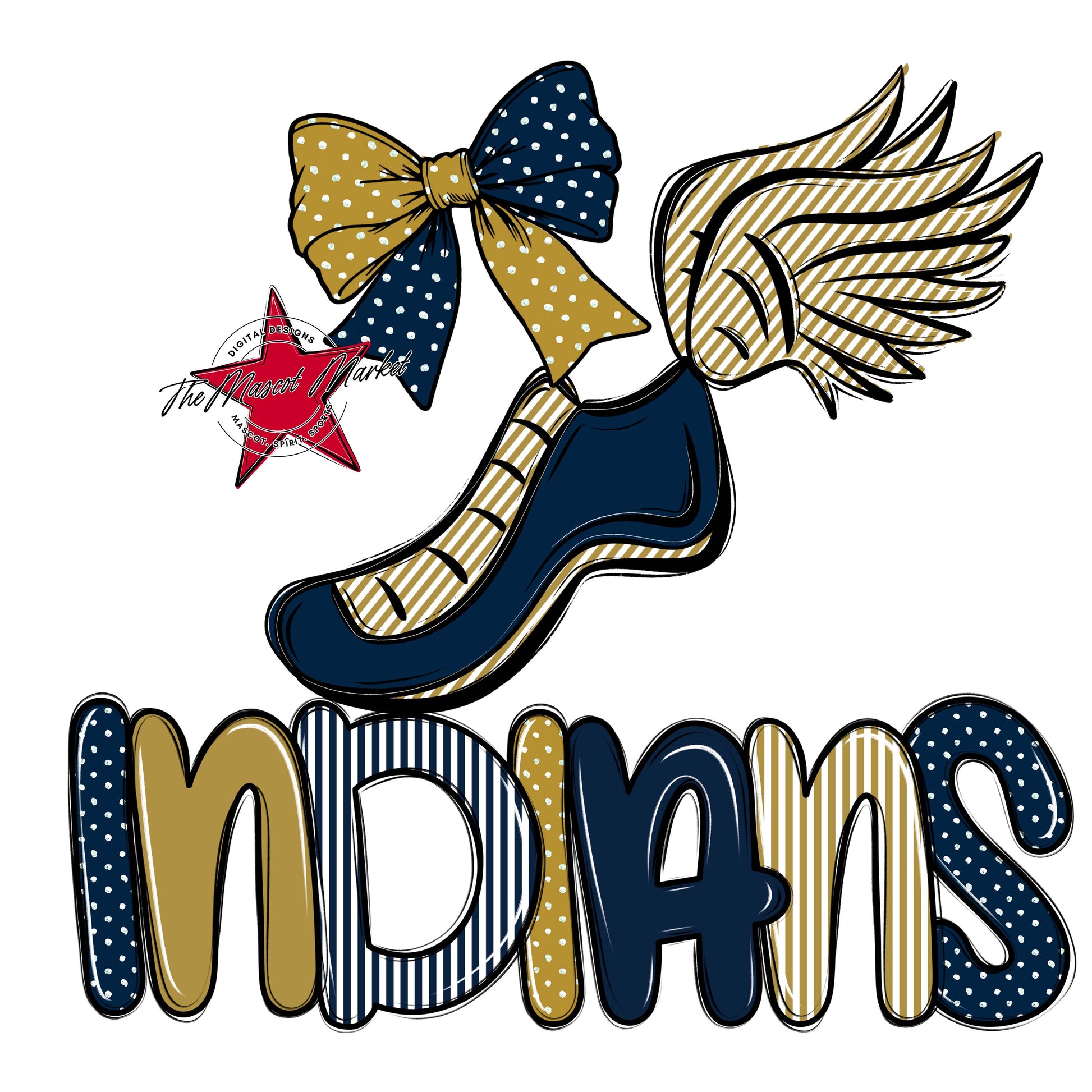 Indians Track Spirit Design-Navy & Gold