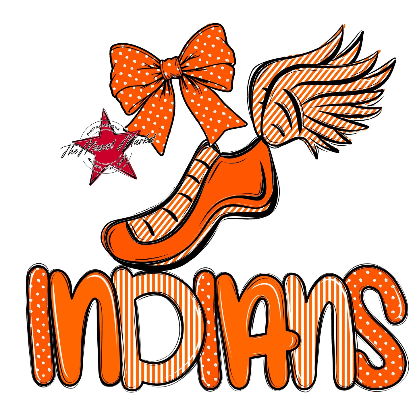 Indians Track Spirit Design-Orange
