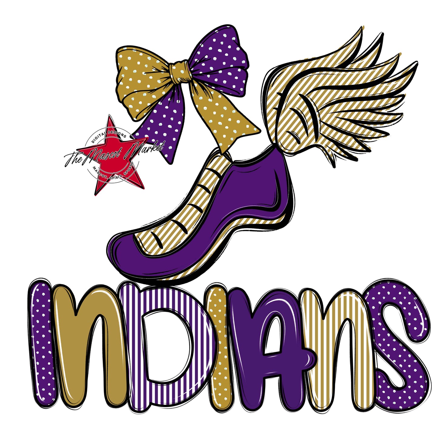 Indians Track Spirit Design-Purple & Gold