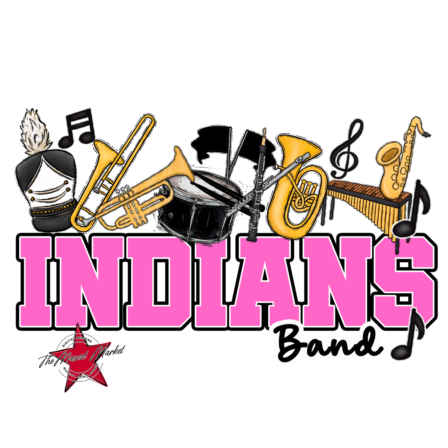 Indians Varsity Band-Baby Pink
