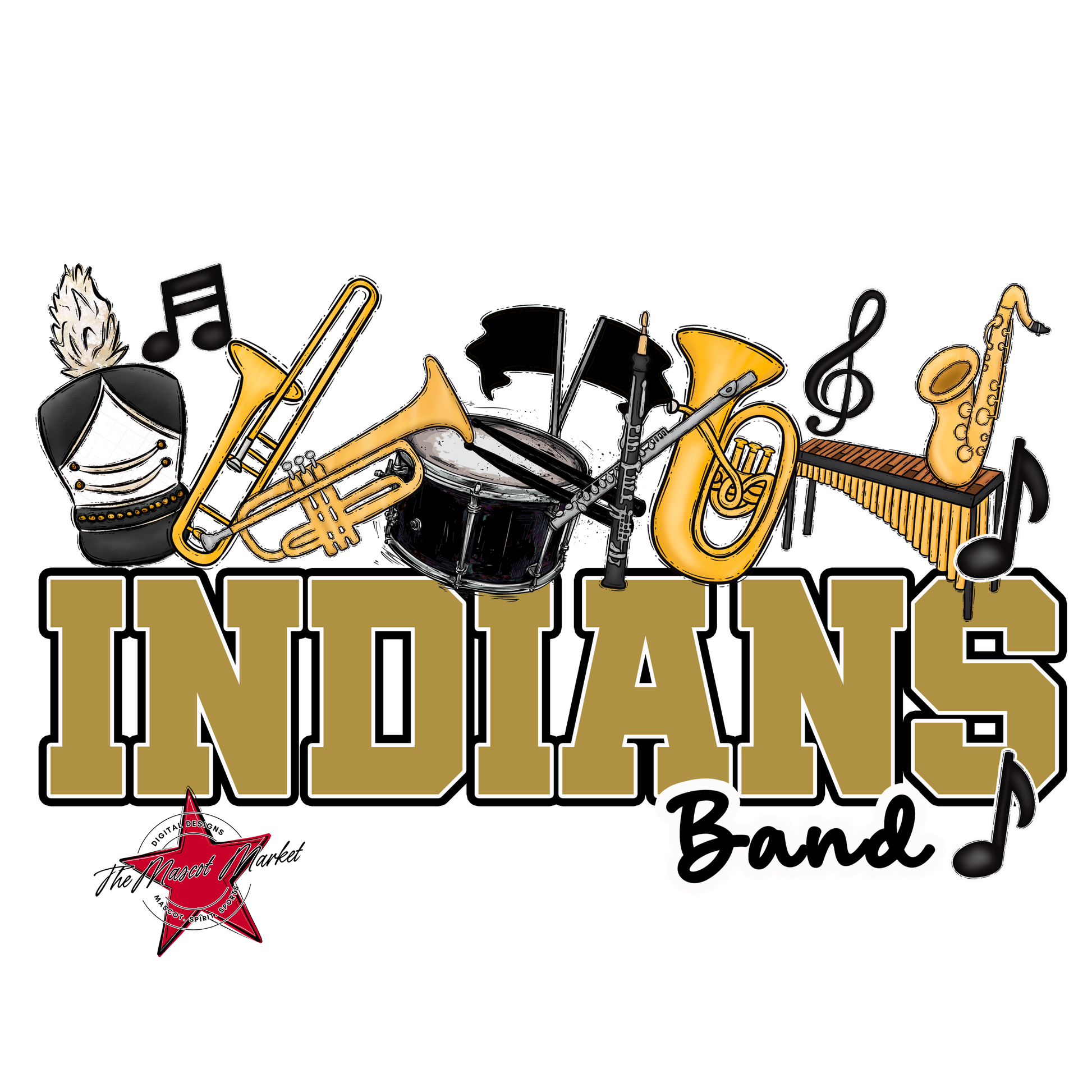 Indians Varsity Band-Gold