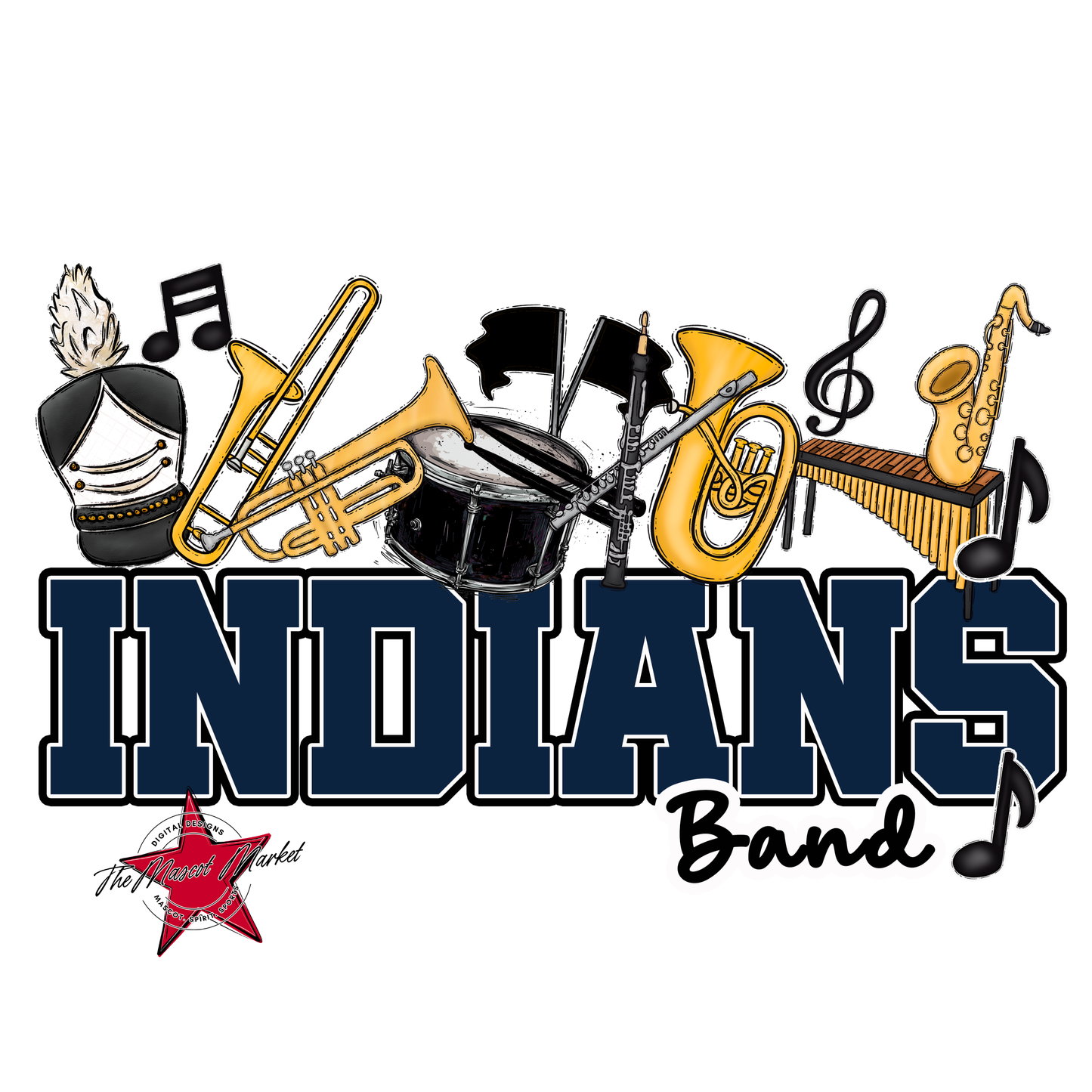 Indians Varsity Band-Navy