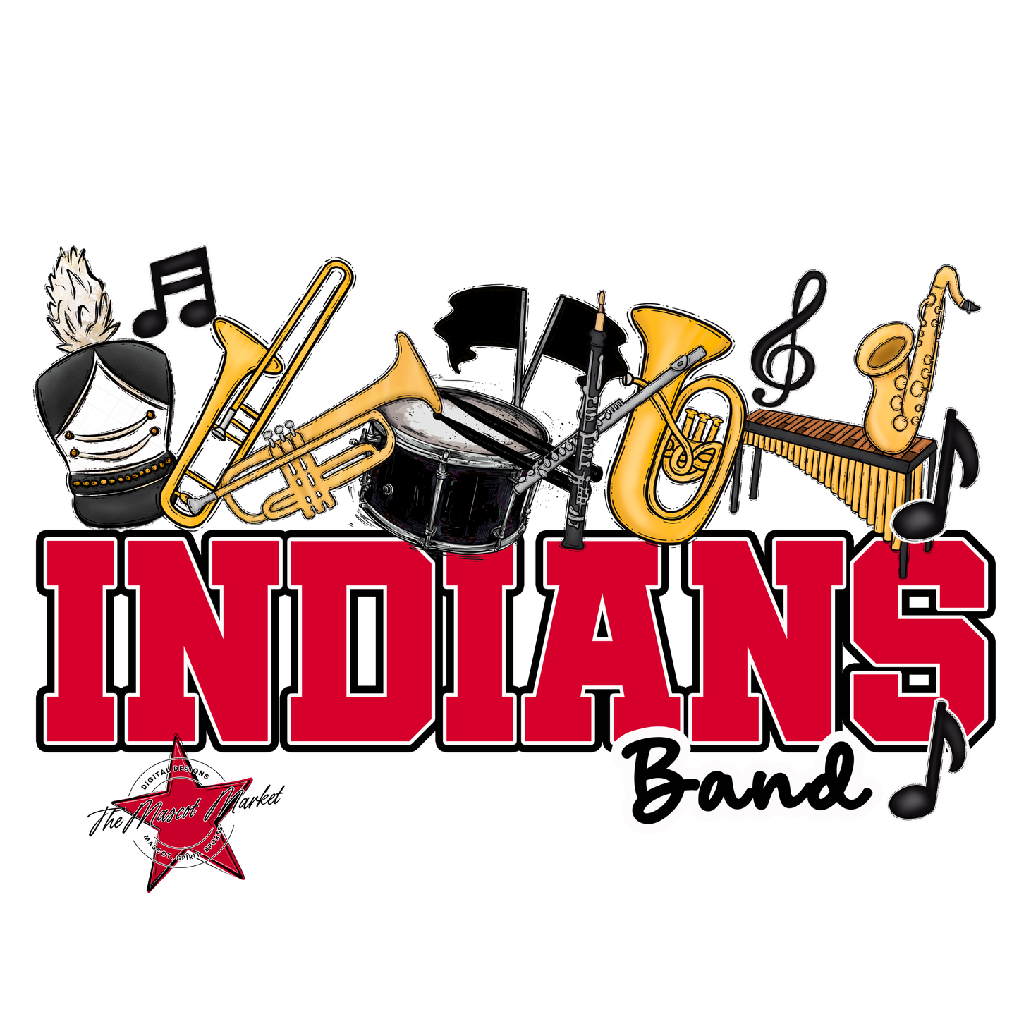 Indians Varsity Band-Red