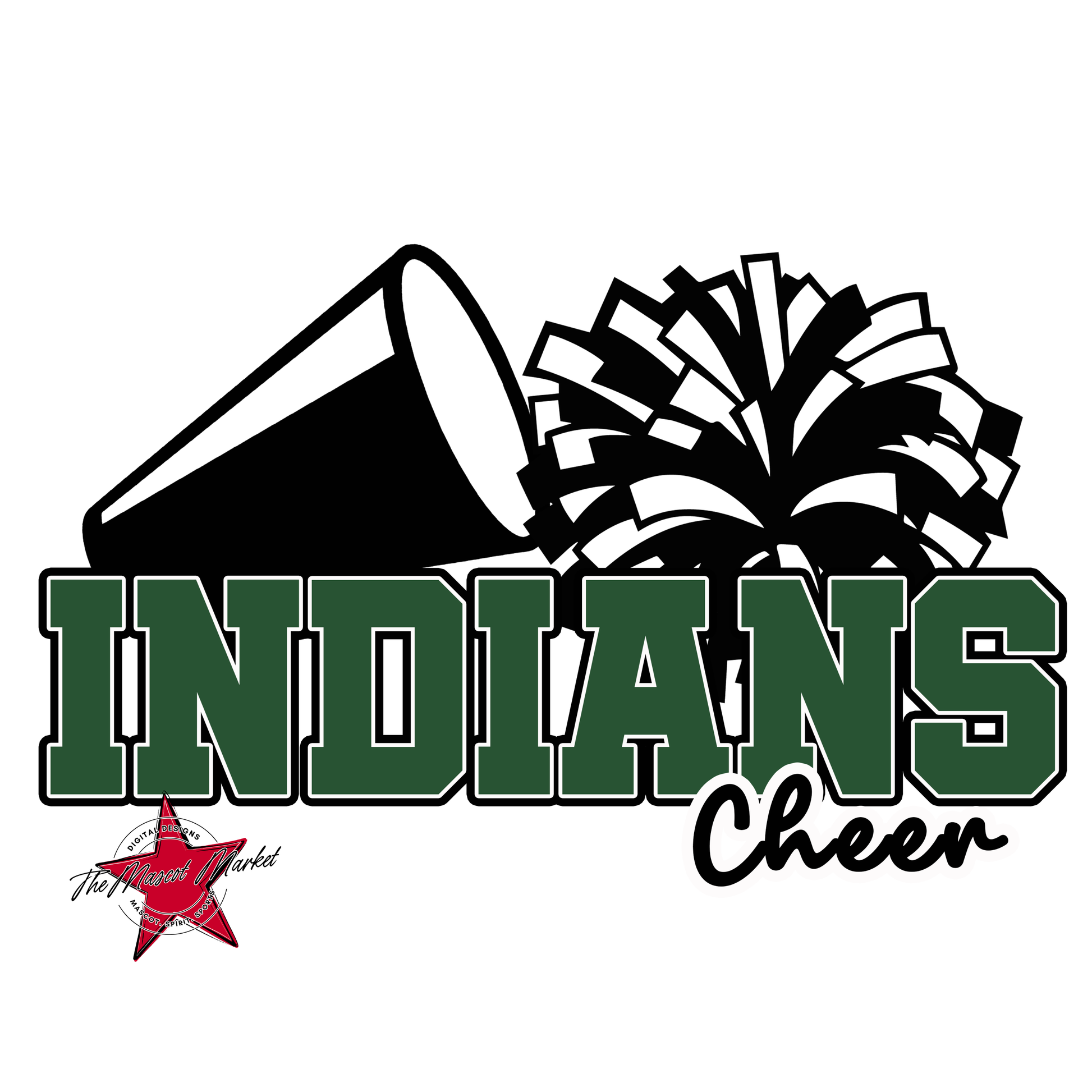 Indians Varsity Cheer-Green