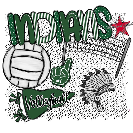 Indians Volleyball Spirit-Green