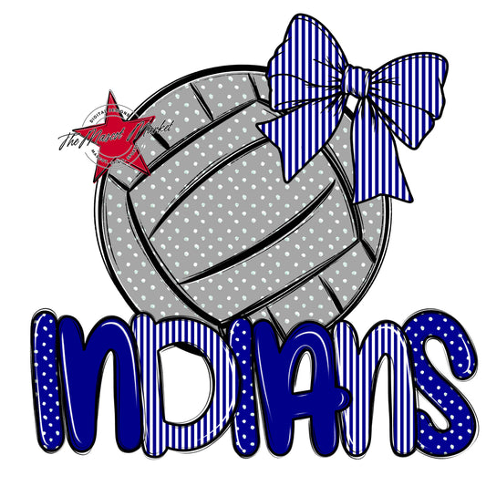 Indians Volleyball Spirit Design-Blue