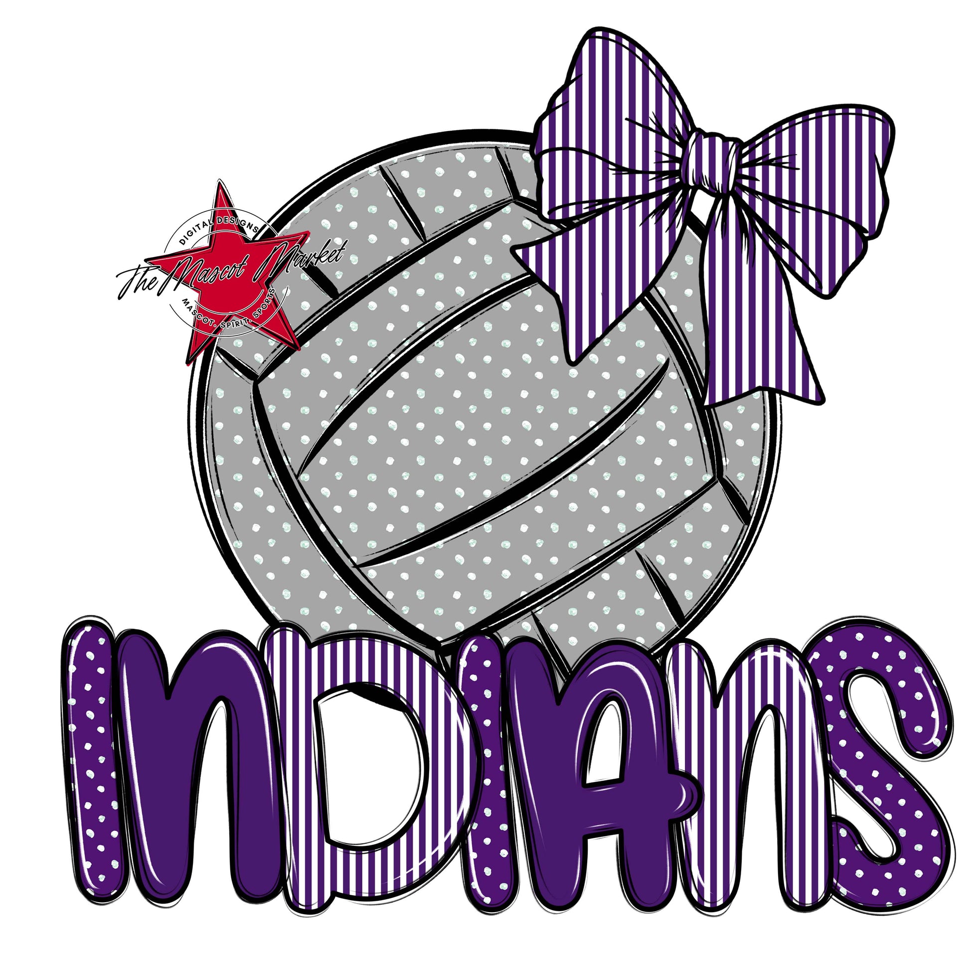 Indians Volleyball Spirit Design-Purple